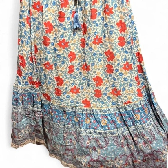 Spell Red and Blue Floral Long Sleeve Dress - Picture 3 of 7